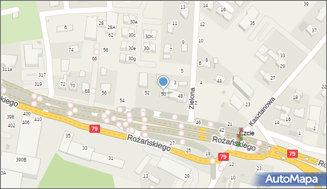 Modlniczka, Rożańskiego Adama, prof., 50, mapa Modlniczka