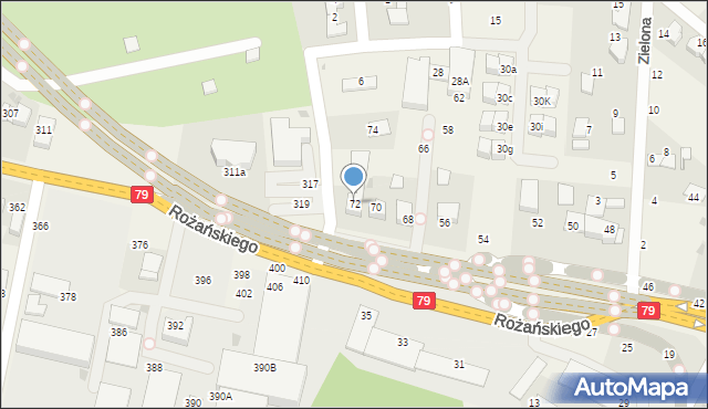 Modlniczka, Rożańskiego Adama, prof., 72, mapa Modlniczka