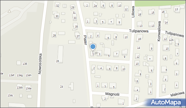 Modrzyca, Różana, 1, mapa Modrzyca