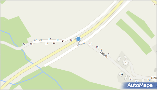 Mokrzyska, Rolna, 17, mapa Mokrzyska