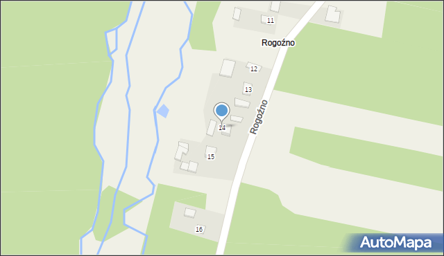 Moszyny, Rogoźno, 14, mapa Moszyny