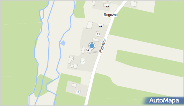 Moszyny, Rogoźno, 14A, mapa Moszyny