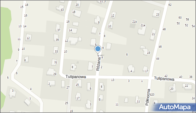 Mścice, Różana, 3, mapa Mścice