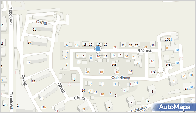 Mysiadło, Różana, 10, mapa Mysiadło