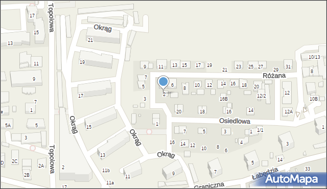 Mysiadło, Różana, 2, mapa Mysiadło