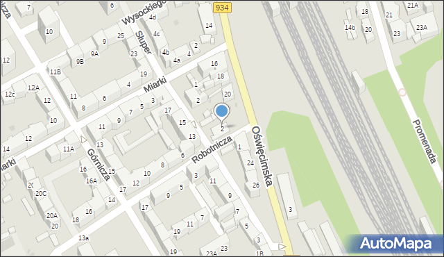 Mysłowice, Robotnicza, 2, mapa Mysłowice