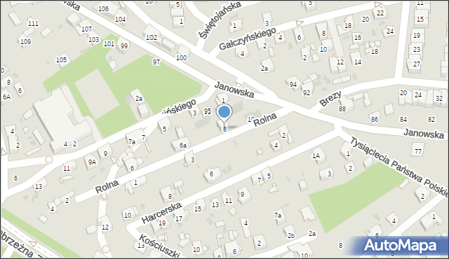 Mysłowice, Rolna, 8, mapa Mysłowice