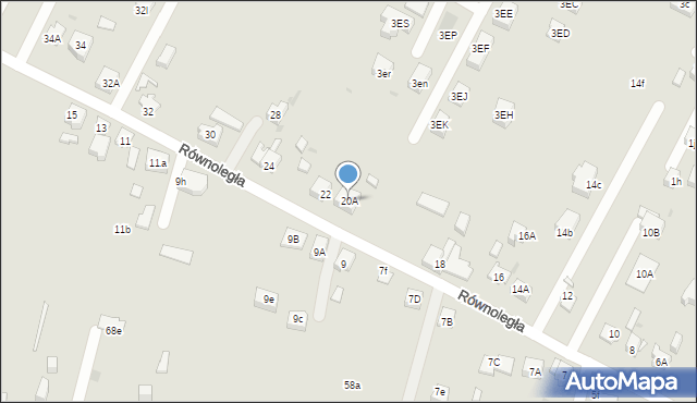 Mysłowice, Równoległa, 20A, mapa Mysłowice