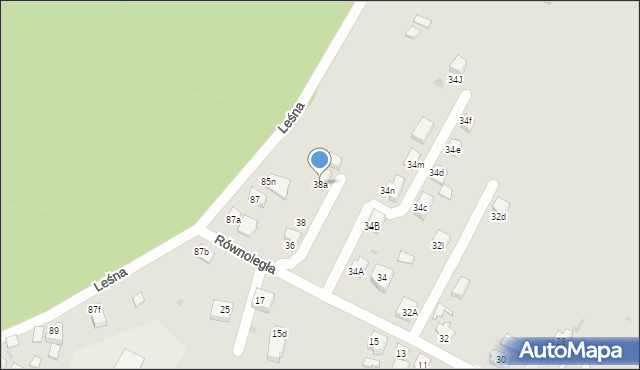 Mysłowice, Równoległa, 38a, mapa Mysłowice