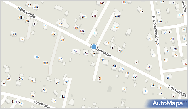 Mysłowice, Równoległa, 7, mapa Mysłowice