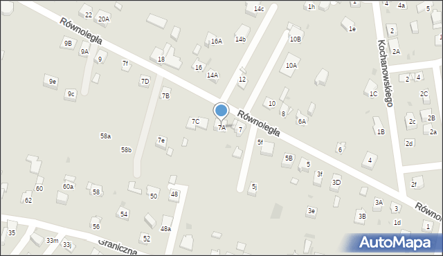 Mysłowice, Równoległa, 7A, mapa Mysłowice