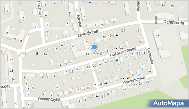 Mysłowice, Roździeńskiego Walentego, 11, mapa Mysłowice