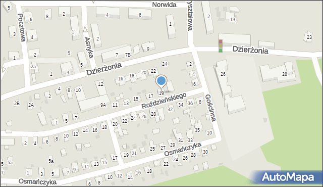 Mysłowice, Roździeńskiego Walentego, 19, mapa Mysłowice
