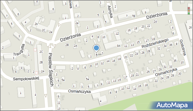 Mysłowice, Roździeńskiego Walentego, 5, mapa Mysłowice