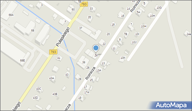 Myszków, Rolnicza, 24, mapa Myszków