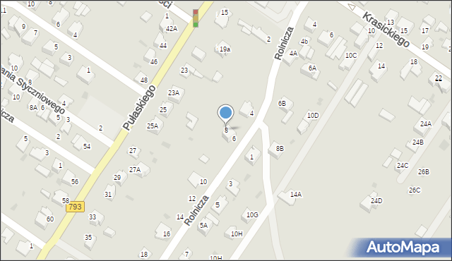 Myszków, Rolnicza, 8, mapa Myszków