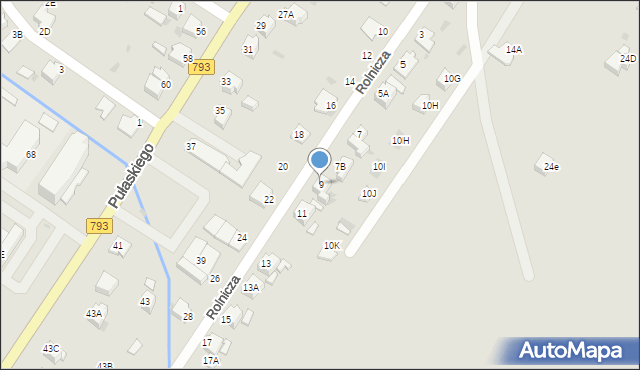 Myszków, Rolnicza, 9, mapa Myszków