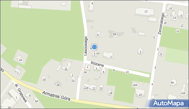 Nałęczów, Różana, 1, mapa Nałęczów