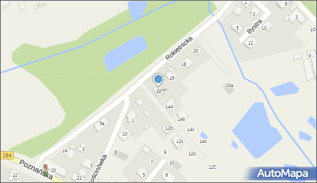 Napachanie, Rokietnicka, 14, mapa Napachanie