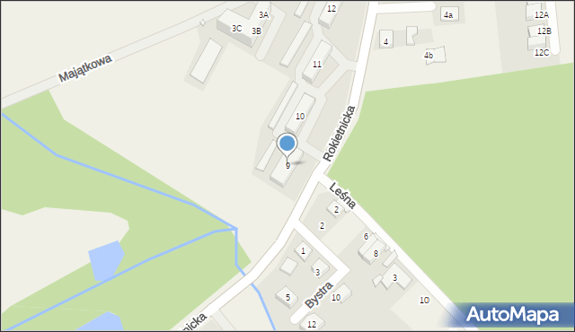 Napachanie, Rokietnicka, 9, mapa Napachanie