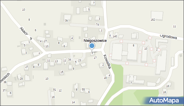 Niegoszowice, Rostworowskich, 3, mapa Niegoszowice