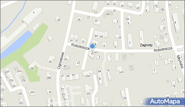 Niepołomice, Robotnicza, 11, mapa Niepołomice