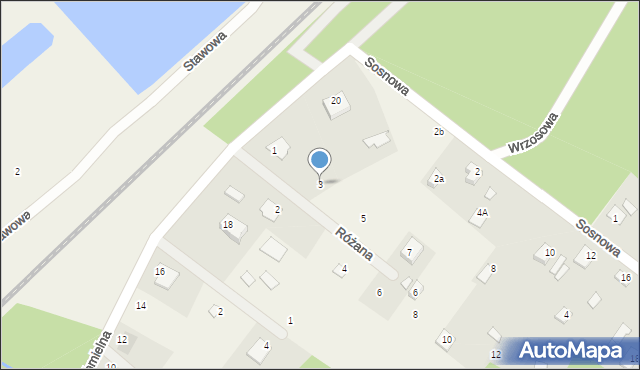 Niewodnica Kościelna, Różana, 3, mapa Niewodnica Kościelna