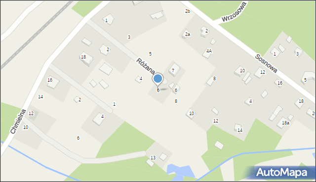 Niewodnica Kościelna, Różana, 6, mapa Niewodnica Kościelna