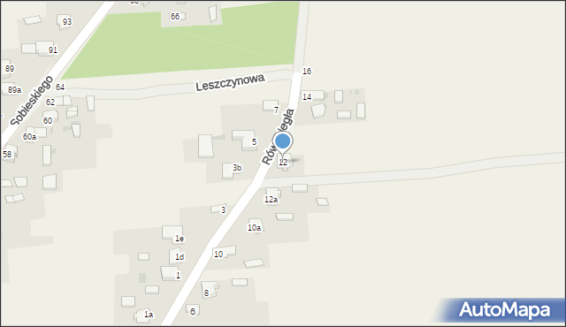 Nieznanice, Równoległa, 12, mapa Nieznanice