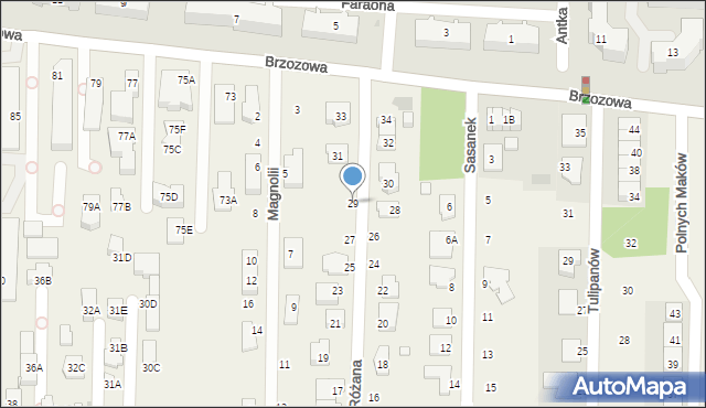 Nowa Wieś, Różana, 29, mapa Nowa Wieś