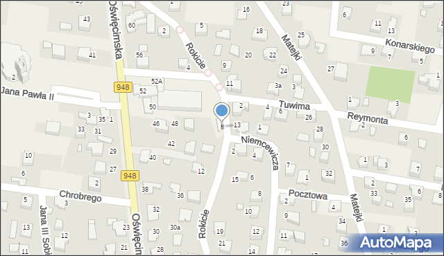 Nowa Wieś, Rokicie, 8, mapa Nowa Wieś