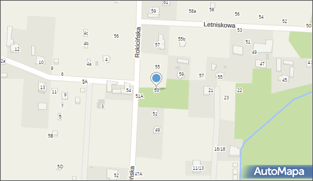 Nowe Chrusty, Rokicińska, 53, mapa Nowe Chrusty