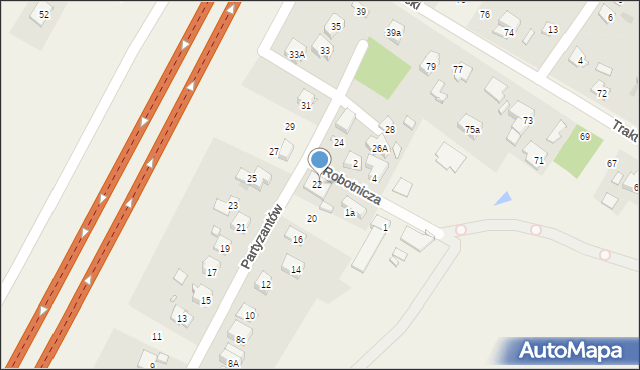 Nowe Grocholice, Robotnicza, 1B, mapa Nowe Grocholice