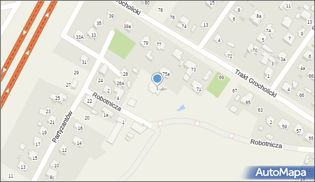 Nowe Grocholice, Robotnicza, 8, mapa Nowe Grocholice