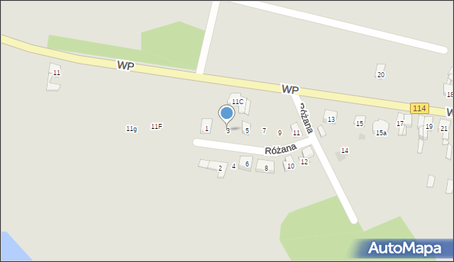 Nowe Warpno, Różana, 3, mapa Nowe Warpno