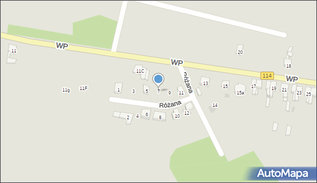 Nowe Warpno, Różana, 7, mapa Nowe Warpno