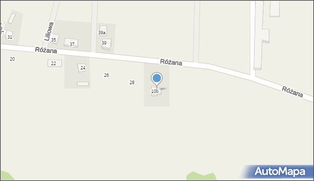 Nowe Żabno, Różana, 30, mapa Nowe Żabno