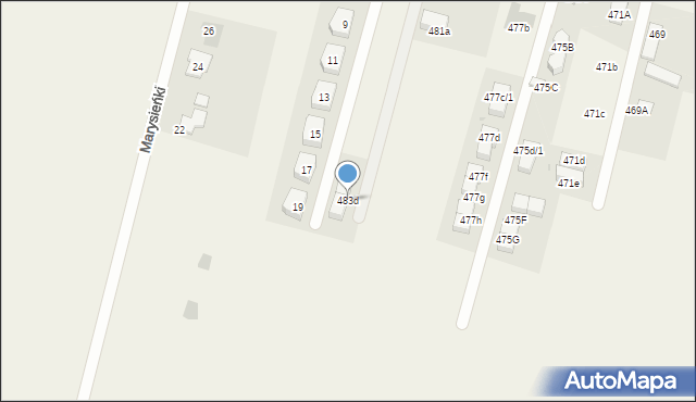 Nowy Dziekanów, Rolnicza, 483d, mapa Nowy Dziekanów