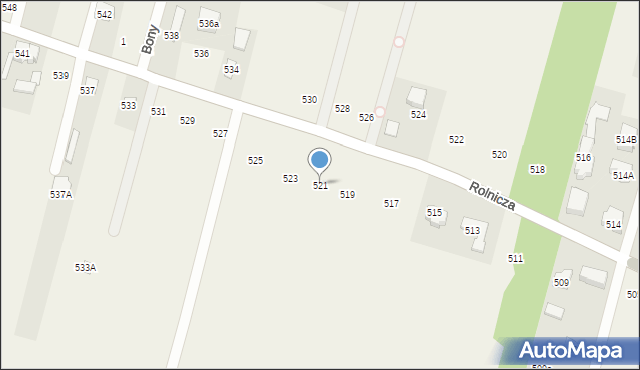 Nowy Dziekanów, Rolnicza, 521, mapa Nowy Dziekanów