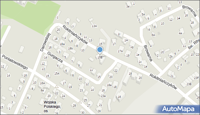 Nowy Sącz, Rokitniańczyków, 10B, mapa Nowego Sącza