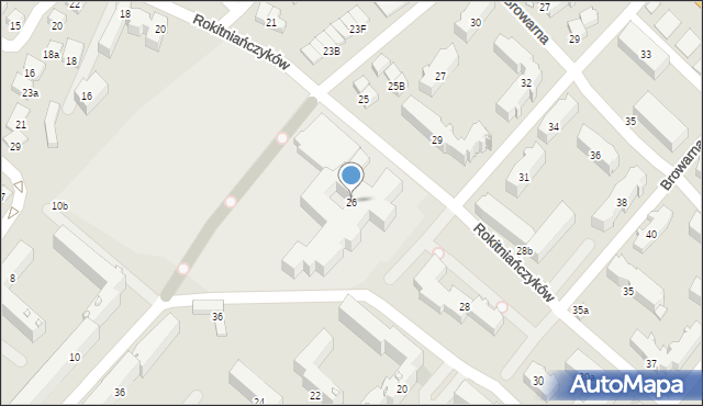 Nowy Sącz, Rokitniańczyków, 26, mapa Nowego Sącza