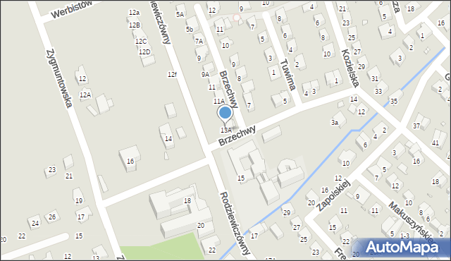 Nysa, Rodziewiczówny Marii, 13A, mapa Nysy