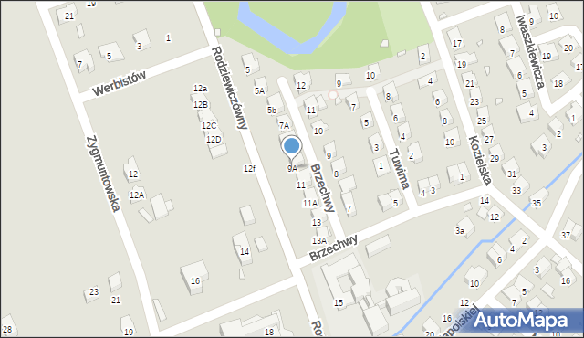 Nysa, Rodziewiczówny Marii, 9A, mapa Nysy