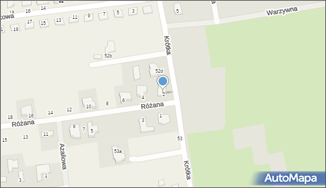 Obrzębin, Różana, 2, mapa Obrzębin