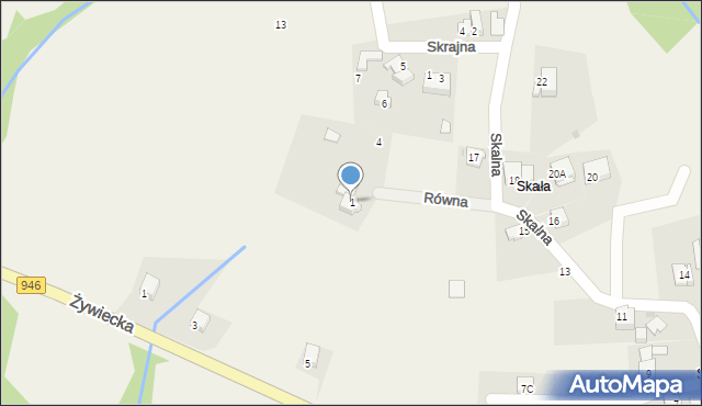 Okrajnik, Równa, 1, mapa Okrajnik