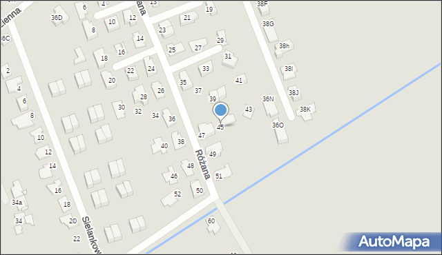 Opole, Różana, 45, mapa Opola