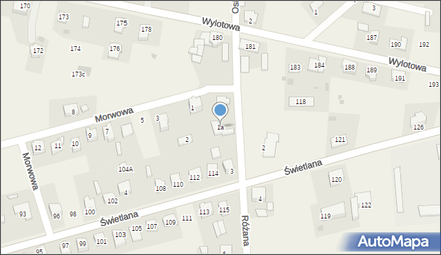 Osiedle Poznańskie, Różana, 1a, mapa Osiedle Poznańskie