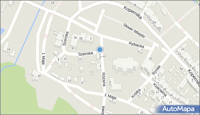 Ośno Lubuskie, Różana, 2, mapa Ośno Lubuskie