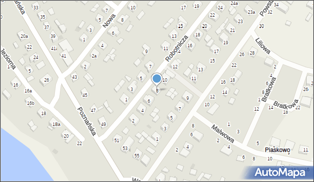 Ostroróg, Robotnicza, 8, mapa Ostroróg