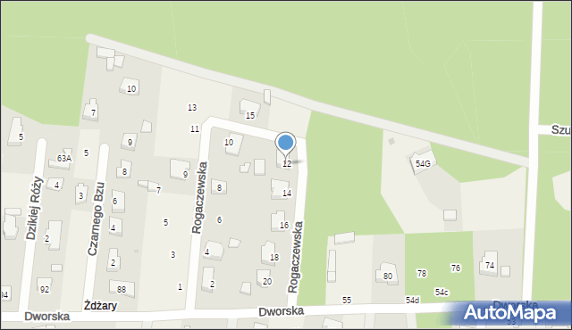 Ostrów, Rogaczewska, 12, mapa Ostrów